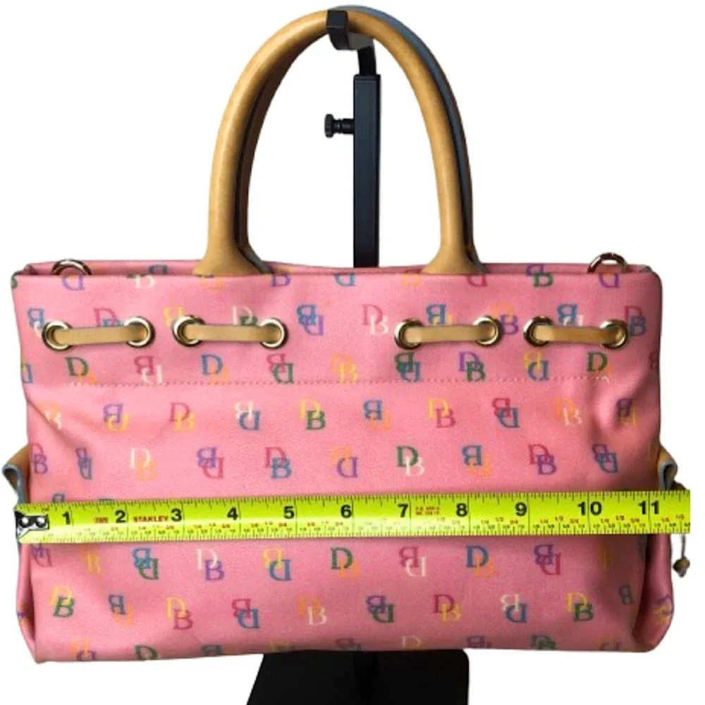 DOONEY BOURKE Pink Multicolor Rainbow DB Monogram Tote Shoulder Bag